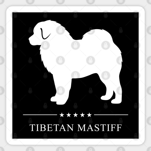 Tibetan Mastiff Dog White Silhouette Magnet by millersye